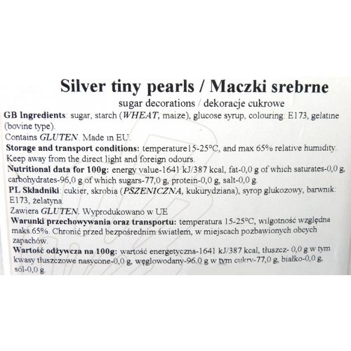 Maczki cukrowe srebrne miękkie 2 mm 25 g